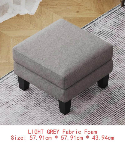 Light Gray Fabric Ottoman - Stylish and Versatile Storage Solution - Loft&Timber