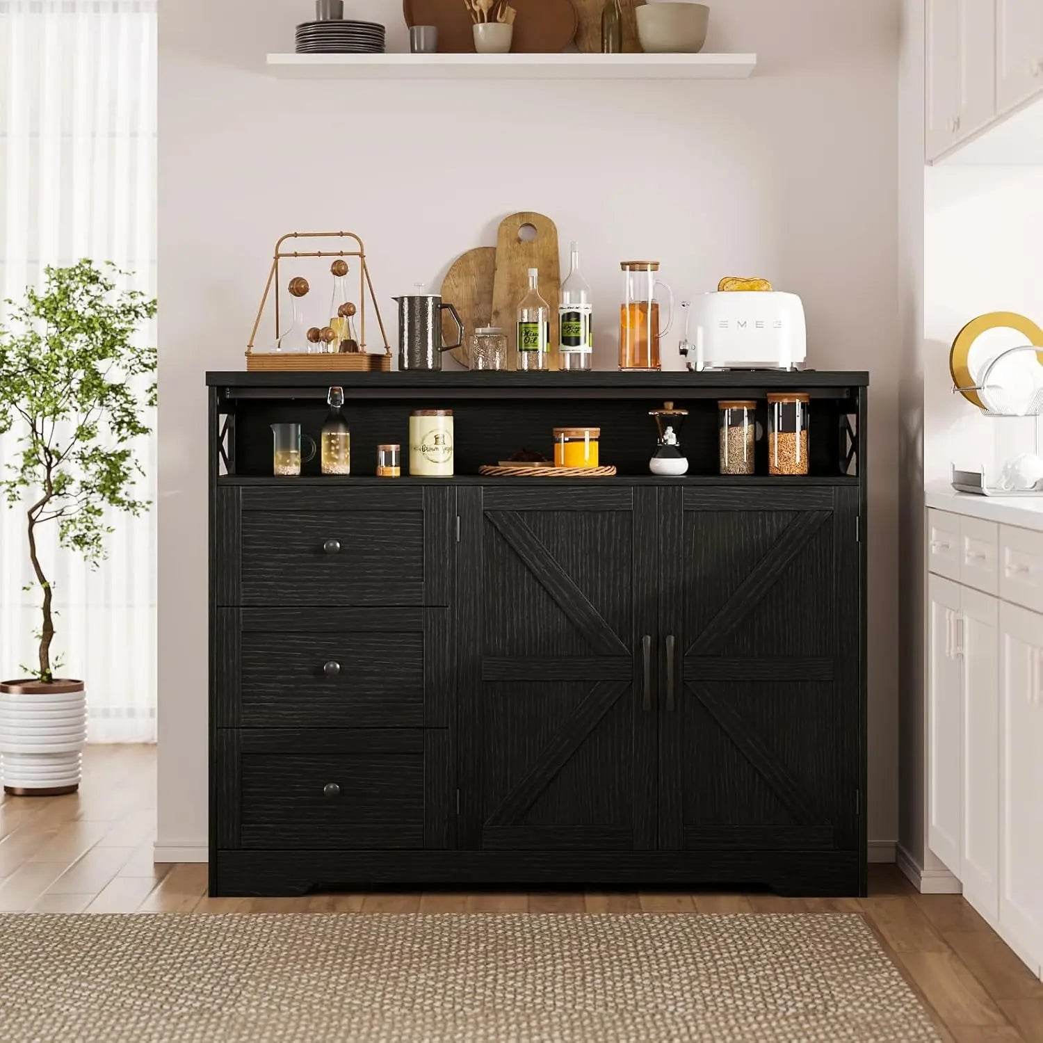 Vabches Buffet Cabinet Wooden Sideboard - Loft&Timber