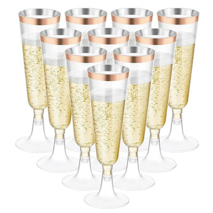 5pcs 5OZ Champagne Cup Disposable Plastic Flutes - Loft&Timber