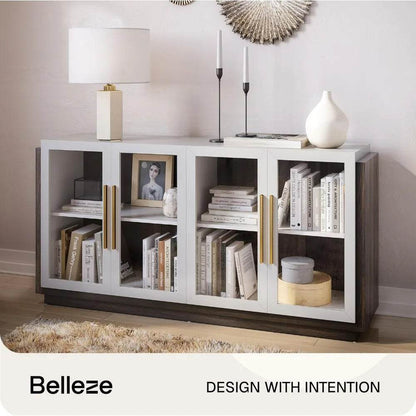 Sideboard Cabinet, Modern Wood & Glass - Loft&Timber