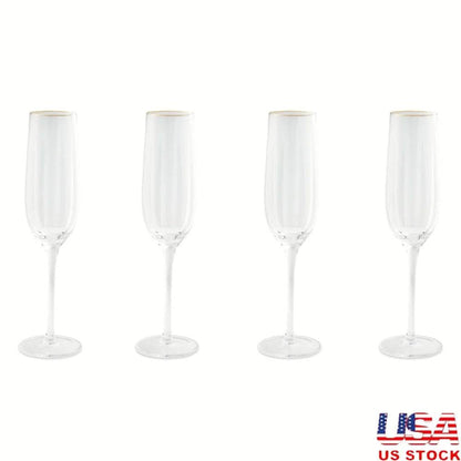 4-Pack Scalloped Champagne Flutes Set - Loft&Timber