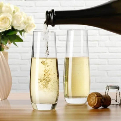 Stemless Champagne Flutes 8 oz Cocktail Glasses - Loft&Timber