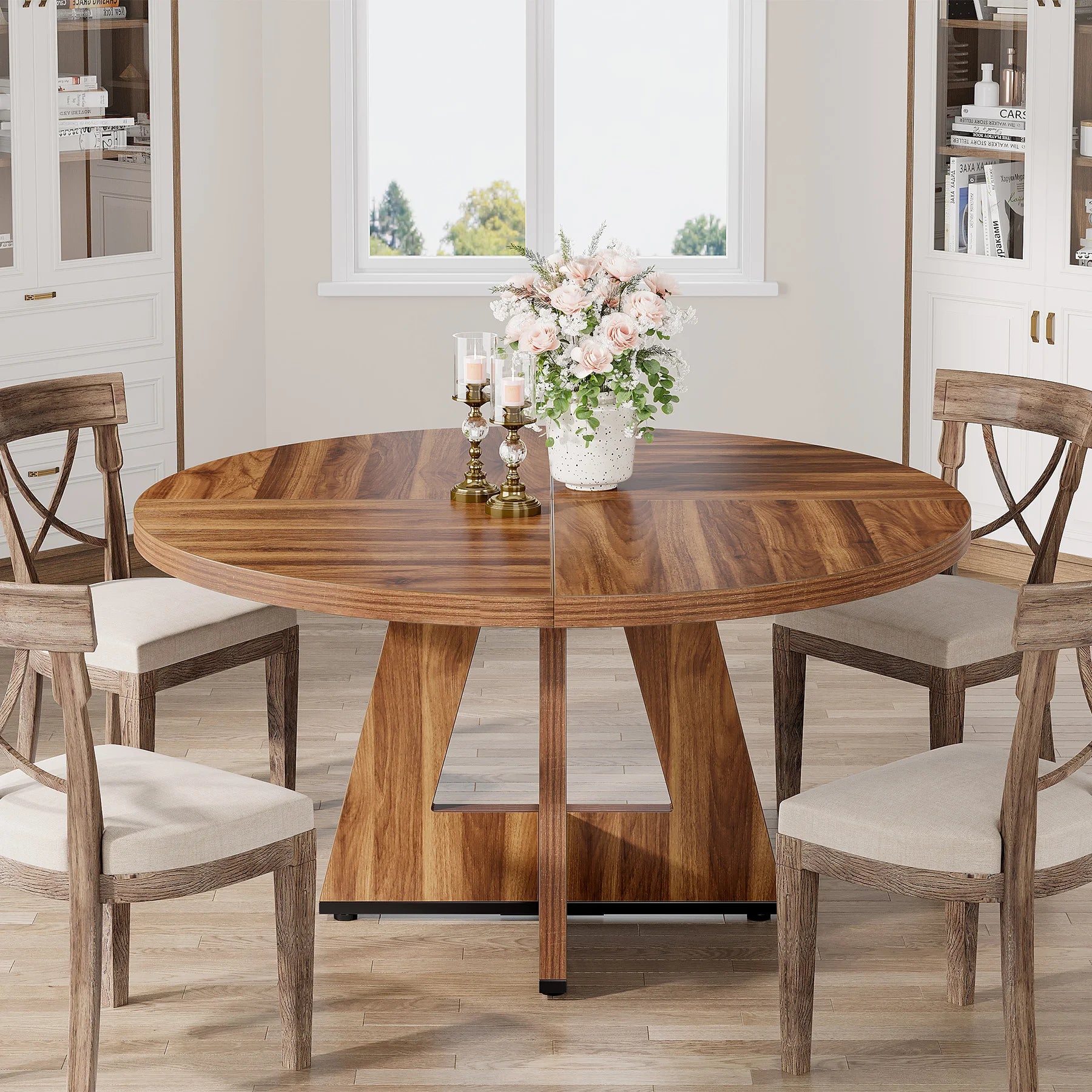 Tribesigns Round Dining Table for 4, 47" - Loft&Timber