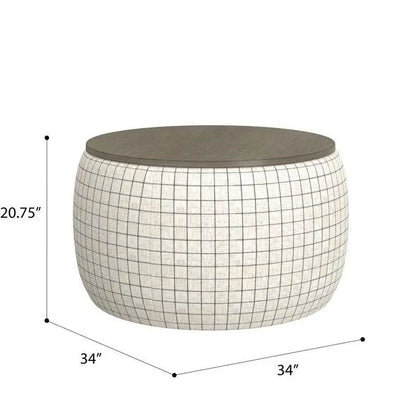 White Storage Ottoman - Loft&Timber