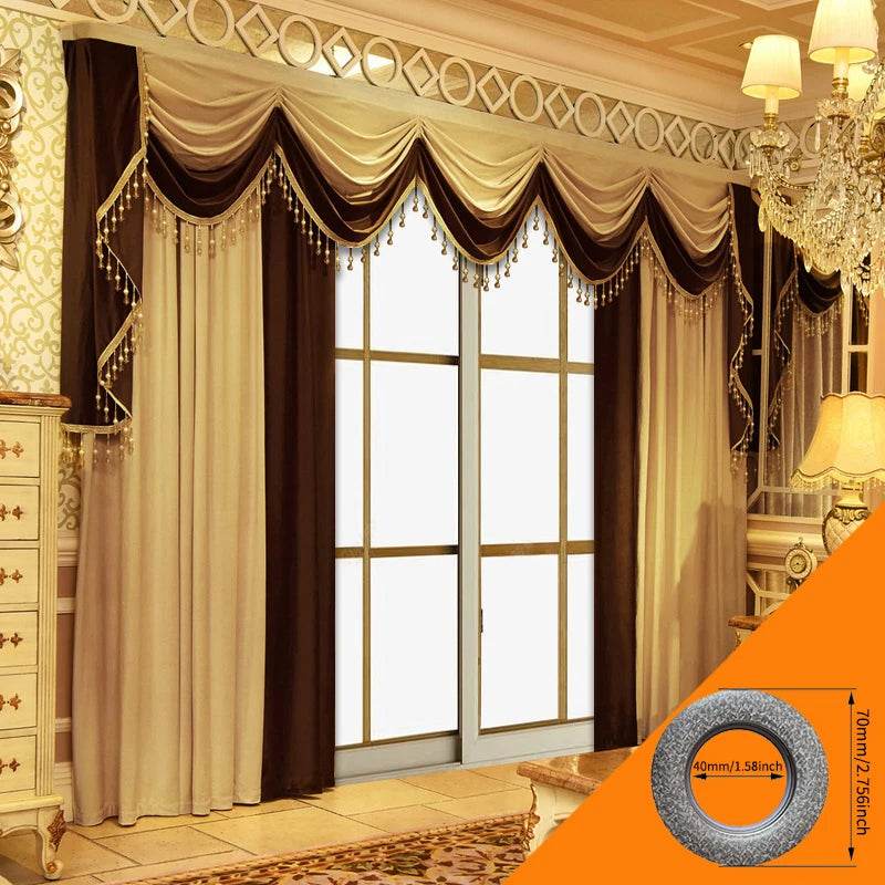 2pcs curtain light luxury European floor curtain, no valance - Loft&Timber