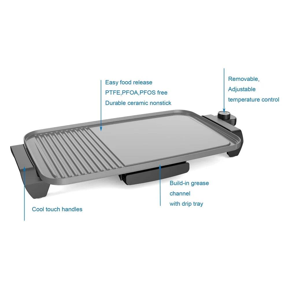 Electric Ceramic Griddle Nonstick 1500W - Loft&Timber