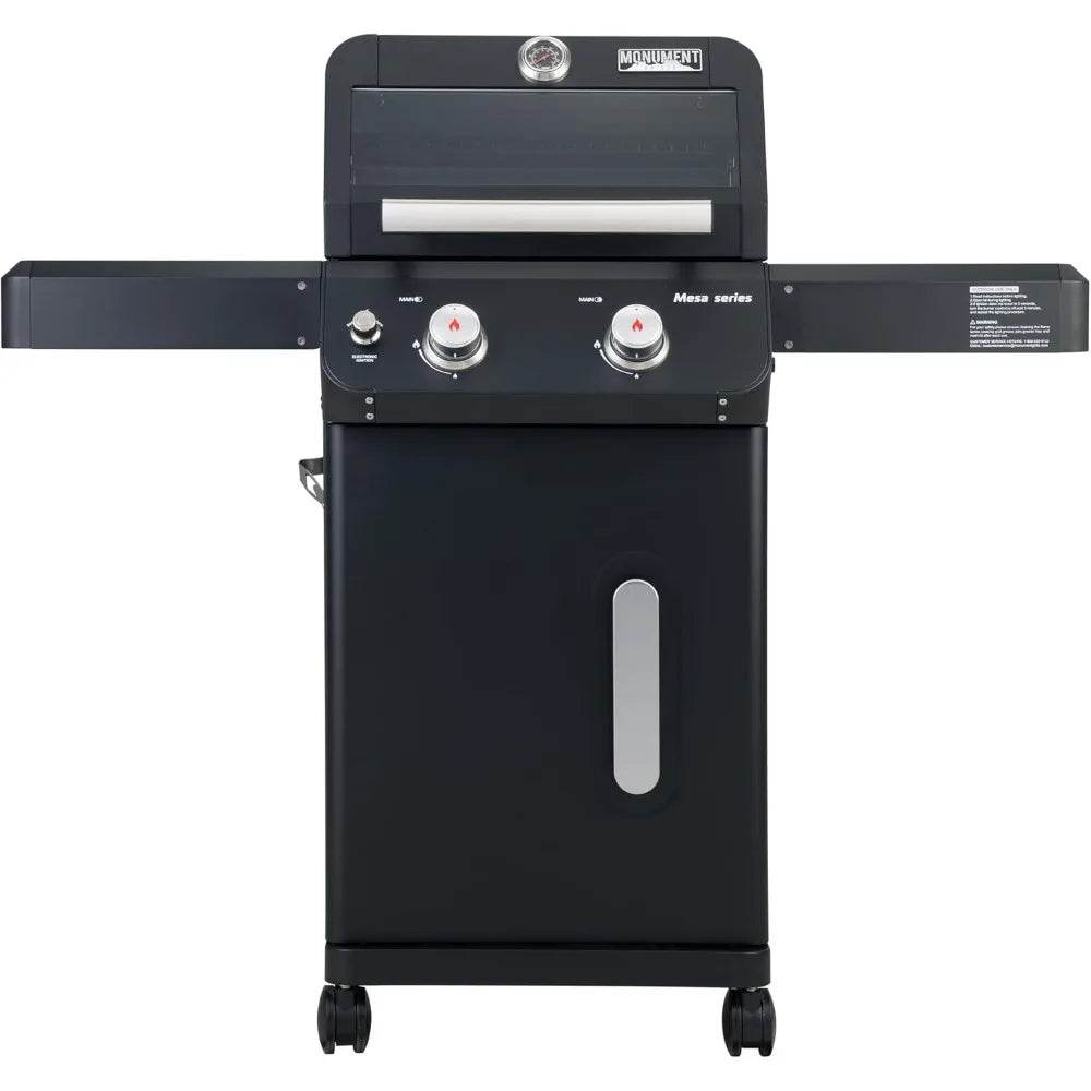 Stainless Steel 2-Burner Propane Gas Grill with Foldable Shelves - Loft&Timber