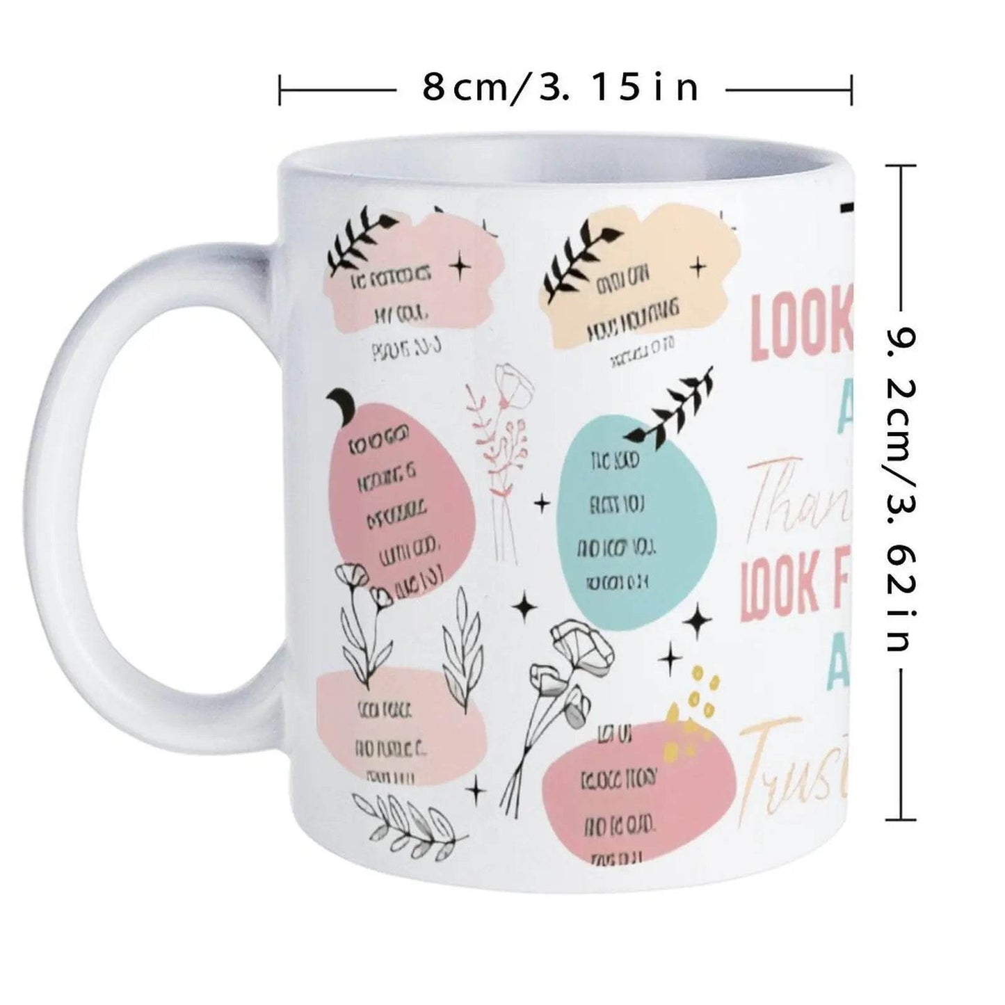 Look Back And Thank God, Look Forward And Trust God Ceramic Coffee Mug Bible Verse Custom Mug, 330ml - Loft&Timber