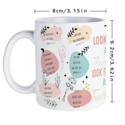 Look Back And Thank God, Look Forward And Trust God Ceramic Coffee Mug Bible Verse Custom Mug, 330ml - Loft&Timber