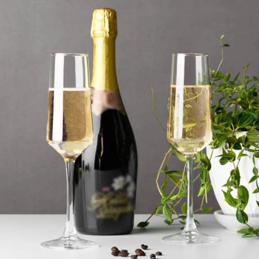 Champagne Flutes Set of 2 Elegant 8.5oz Glasses - Loft&Timber