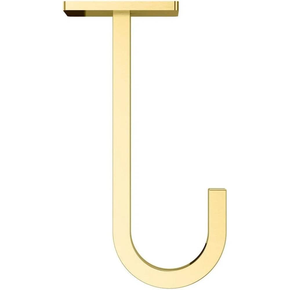 Extended Ceiling Hook 5 Inch Brushed Gold Steel Heavy Duty 50 lbs Capacity Modern Style Easy Installation Interior Use - Loft&Timber