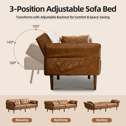 85” Futon Sofa Bed, Sleeper Sofar - Loft&Timber