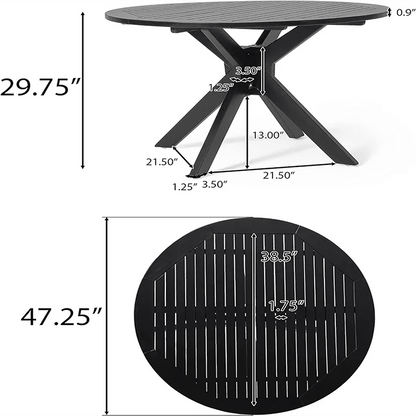 Sandee Dining Table, Round, Black - Loft&Timber