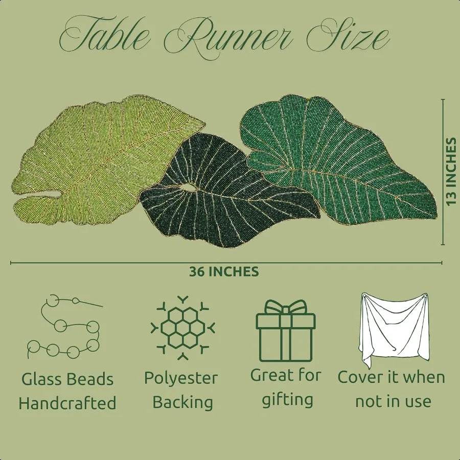 Luxury Beaded Table Runner 13x36 Inches - Loft&Timber