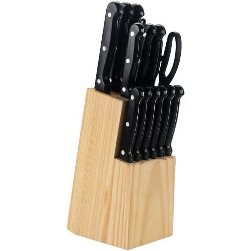 15-Piece Kitchen Knife set with Wooden Block - Loft&Timber