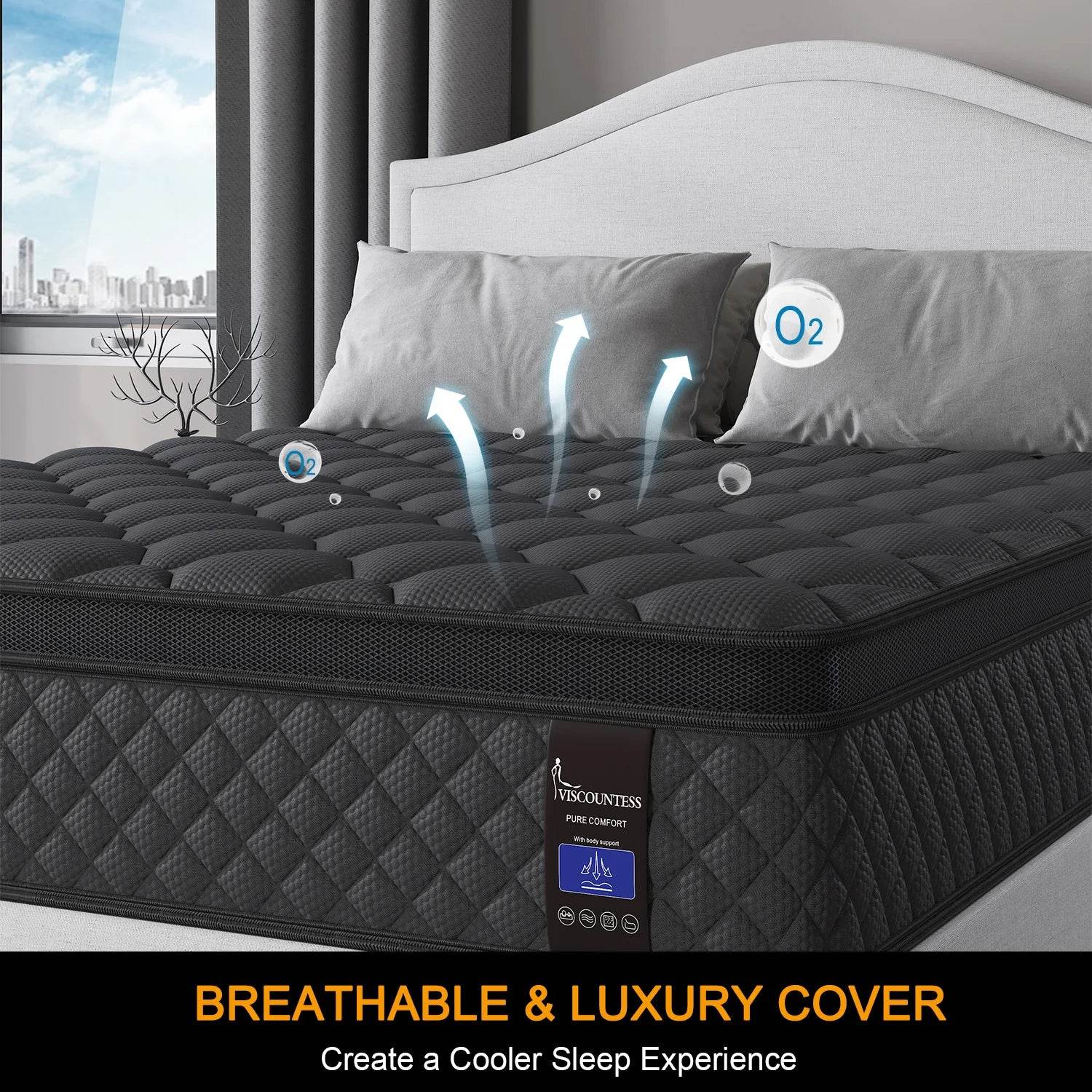 Twin Full Queen King Mattress in A Box, Hybrid Memory Foam - Loft&Timber