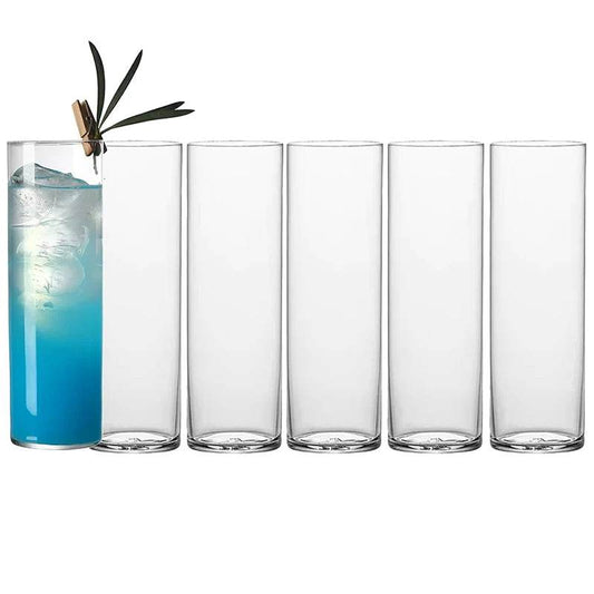6PCS Thin Lightweight Crystal Highball Glasses, Set of 4
