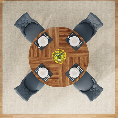 Tribesigns Round Dining Table for 4, 47" - Loft&Timber