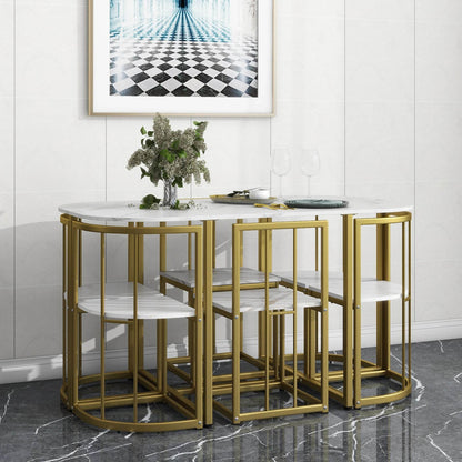 TOPMAX Modern 7-Piece Dining Table Set - Loft&Timber