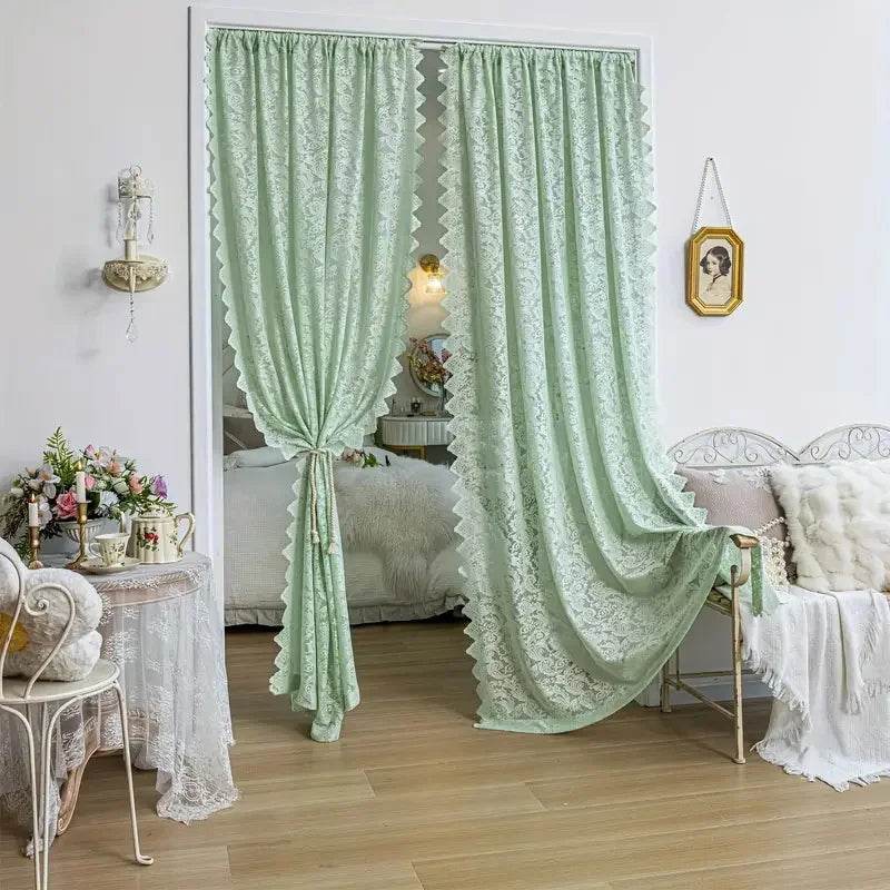 1pc elegant phoenix tail lace chiffon curtain - Loft&Timber