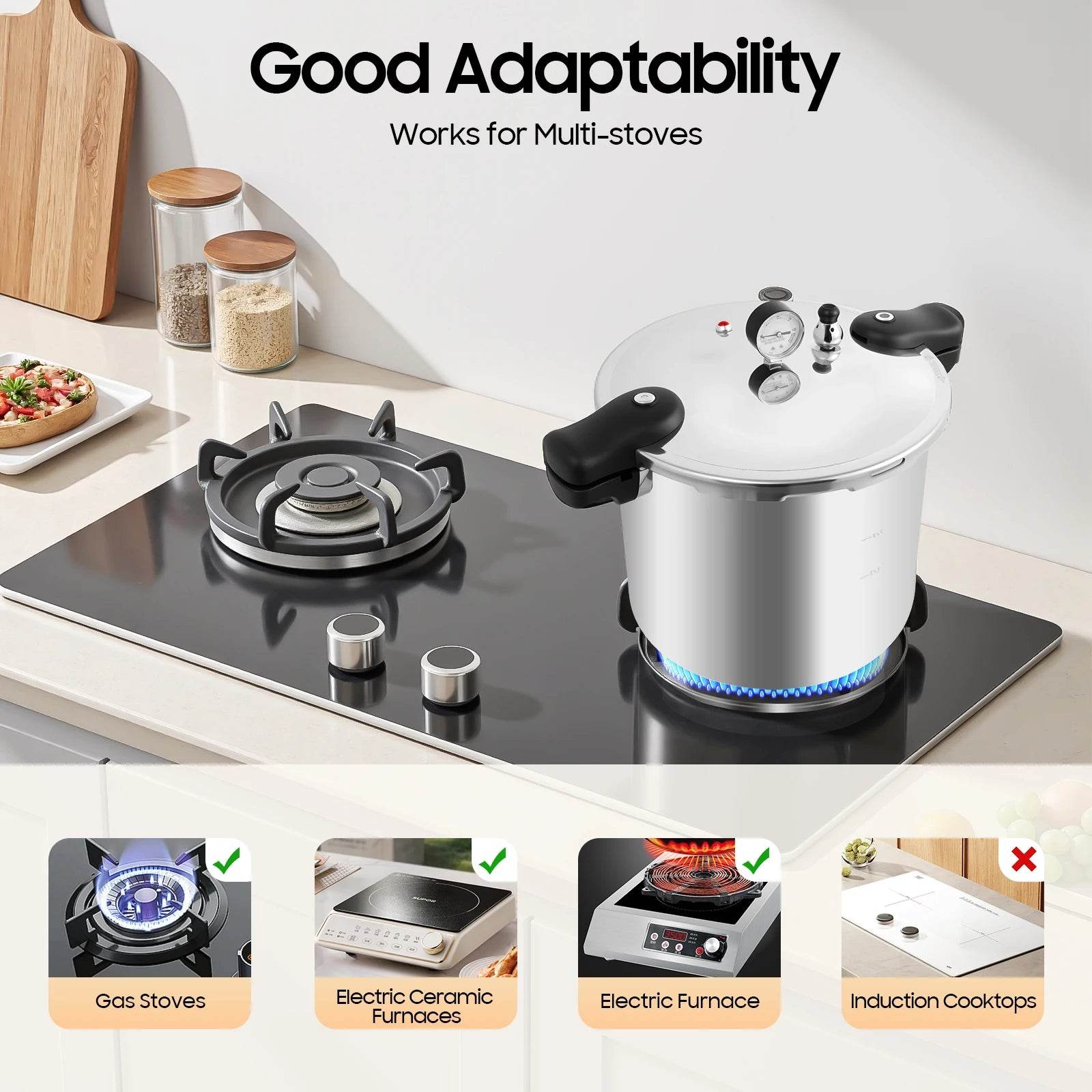 22L Aluminium Alloy Pressure Cooker 90Kpa - Loft&Timber