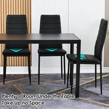 5-Piece Dining Table Set, Kitchen and Chairs for 4 - Loft&Timber