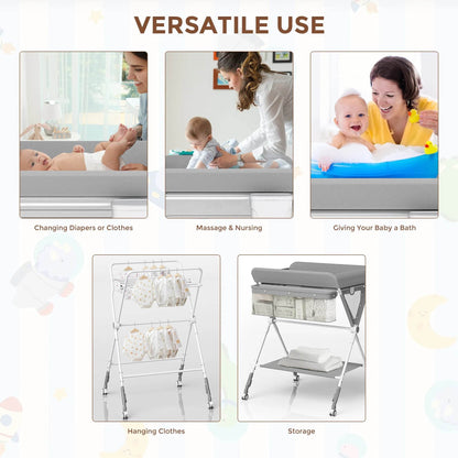 SEJOY Foldable Baby Changing With Wheels Adjustment - Loft&Timber