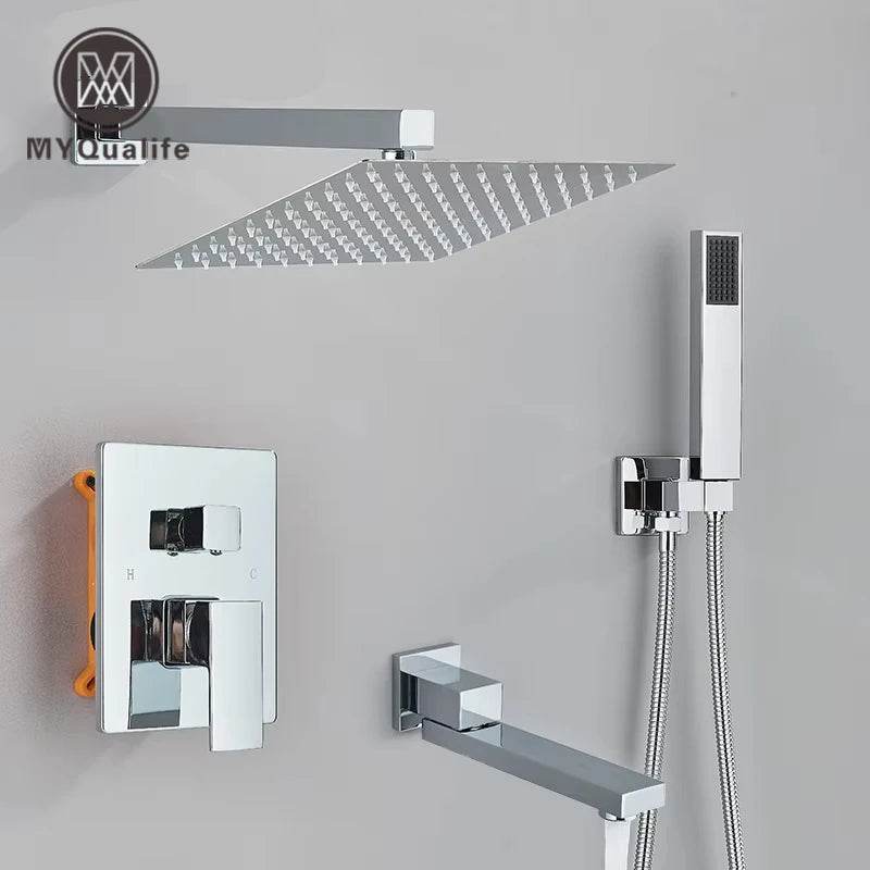 Chrome Bathroom Shower Faucet Set - Loft&Timber