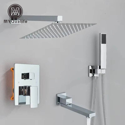 Chrome Bathroom Shower Faucet Set - Loft&Timber