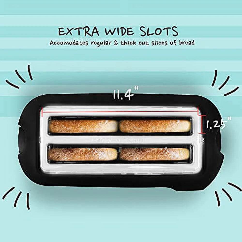 4-Slice Digital Stainless Steel Long-Slot Toaster with LED Display - Loft&Timber