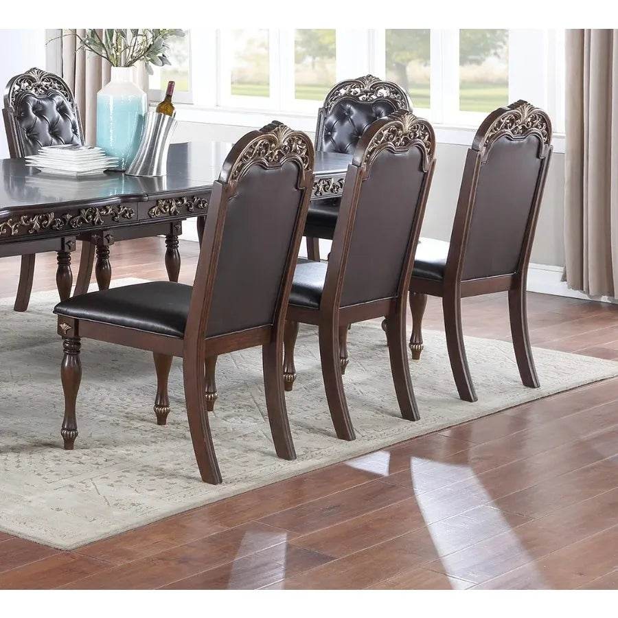 Formal Set of 2 Side Chairs Brown - Loft&Timber