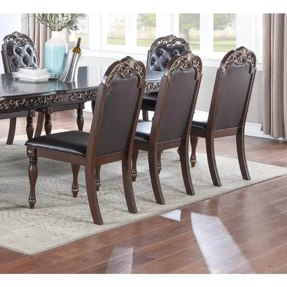 Formal Set of 2 Side Chairs Brown - Loft&Timber