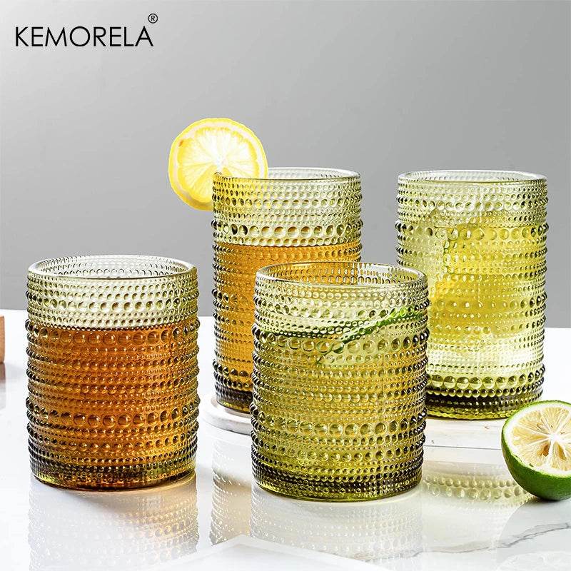 8PCS Vintage Raindrop Glass Cup 300/400ML Highball Glasses - Loft&Timber