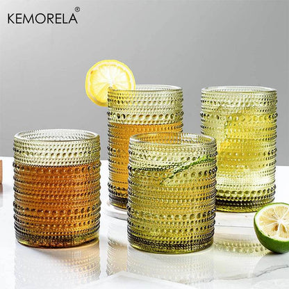 8PCS Vintage Raindrop Glass Cup 300/400ML Highball Glasses - Loft&Timber