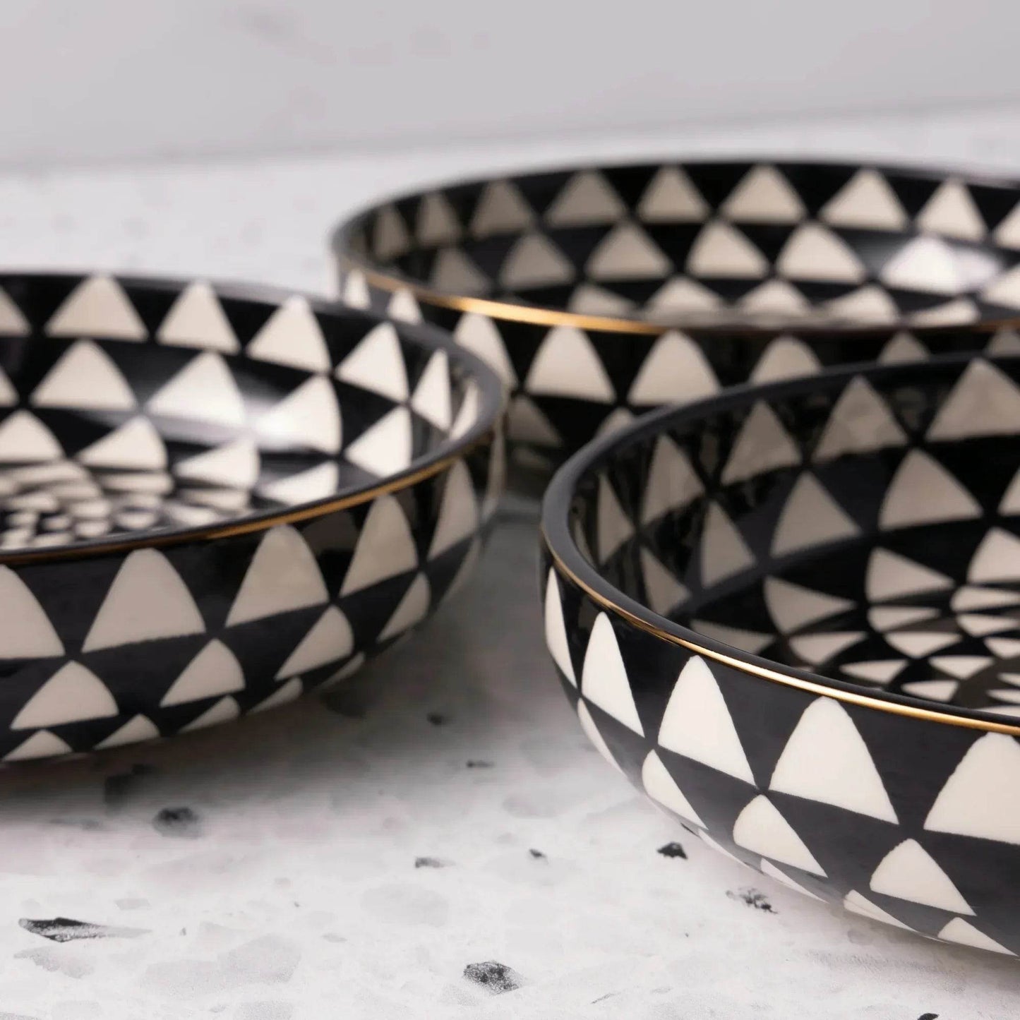 Premium Black White Ceramic Bowls 4-Pack - Loft&Timber