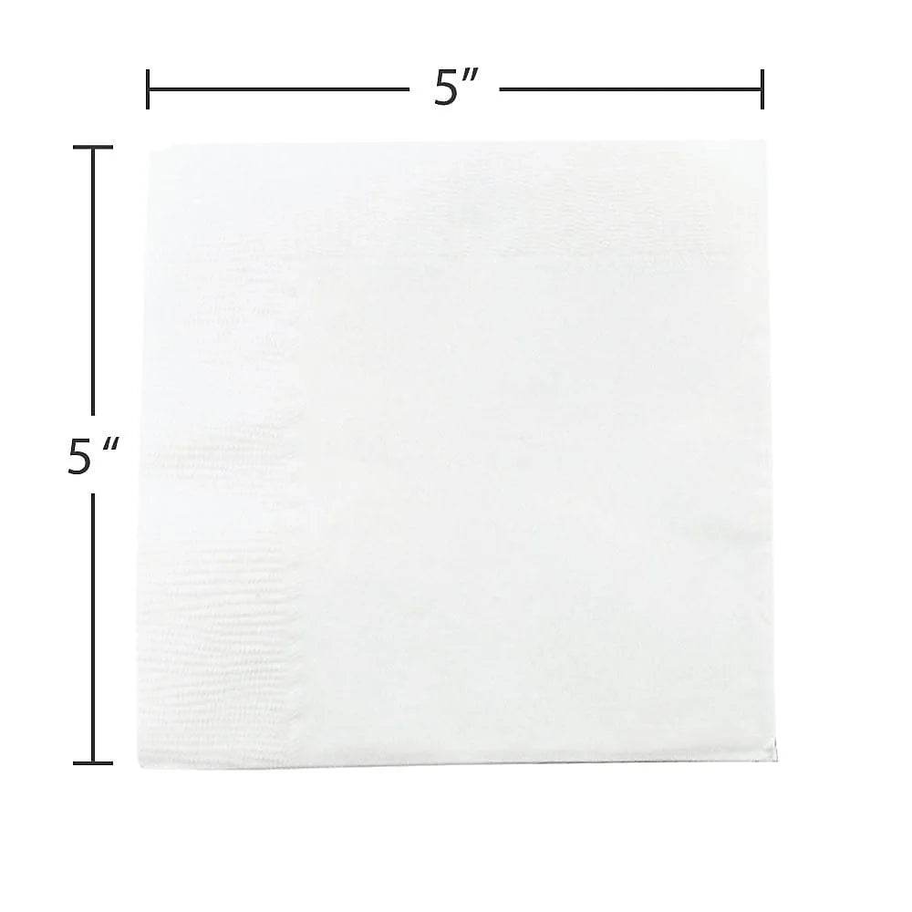 Disposable 2-Ply Medium Lunch Napkins Silver 6.5in x 6.5in 200 Pack - Loft&Timber