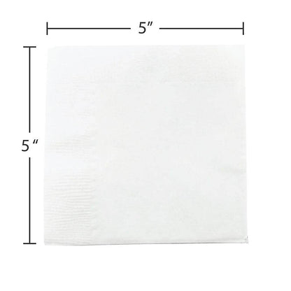 Disposable 2-Ply Medium Lunch Napkins Silver 6.5in x 6.5in 200 Pack - Loft&Timber