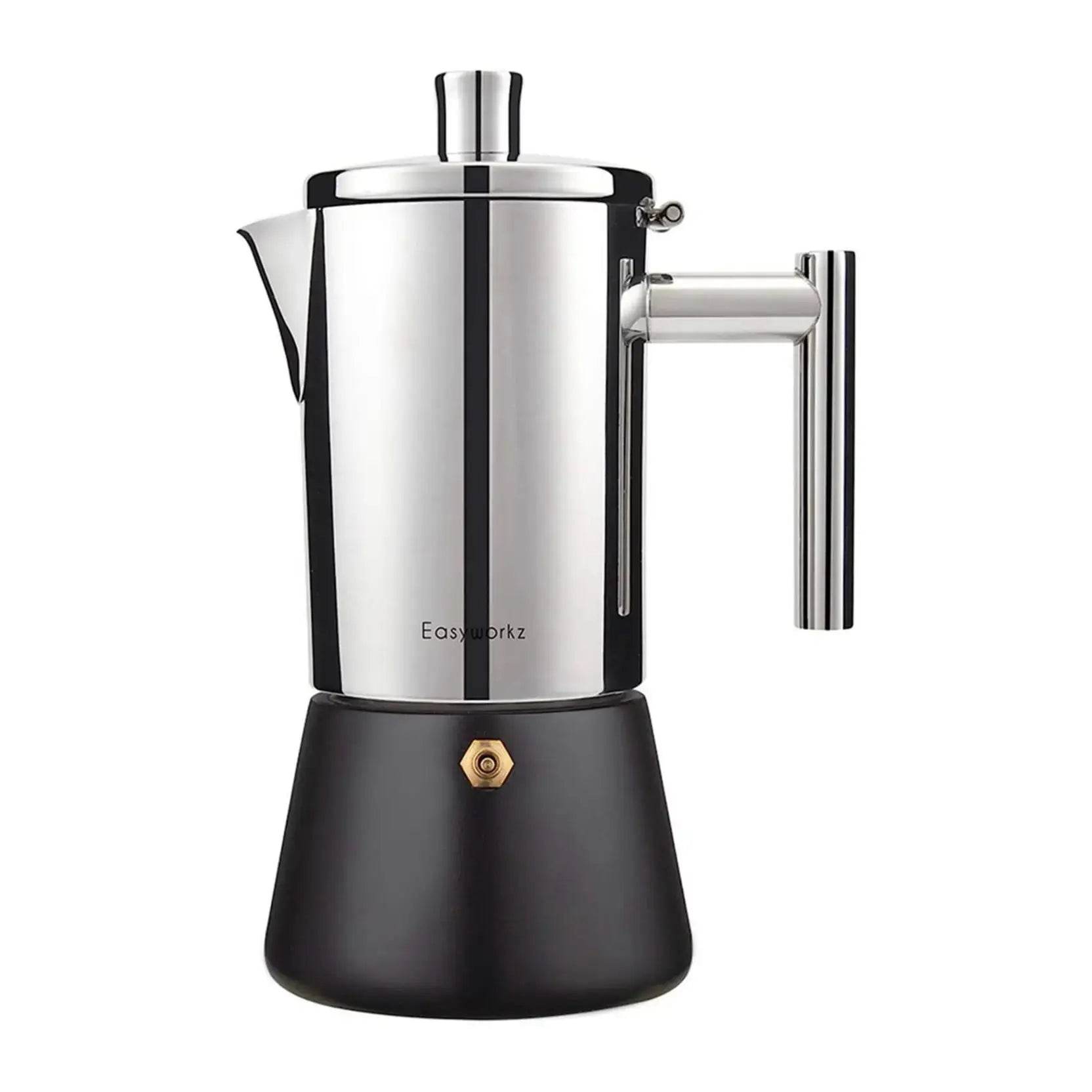 Stovetop Espresso Maker Stainless Steel Italian Coffee Machine Maker 4Cup 6.8 oz Induction Moka Pot - Loft&Timber