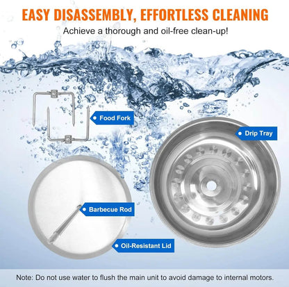 VEVOR Shawarma Grill Machine, 13 lbs Capacity, Chicken Shawarma Cooker Machine with 2 Burners, Gas Vertical Broiler Gyro - Loft&Timber