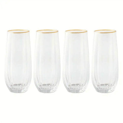 4-Piece Scalloped Stemless Flute Sets - Loft&Timber