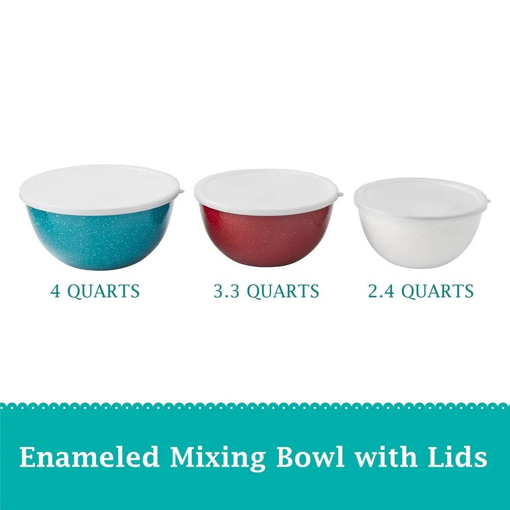 6 Piece Enamel Steel Mixing Bowls Set - Loft&Timber