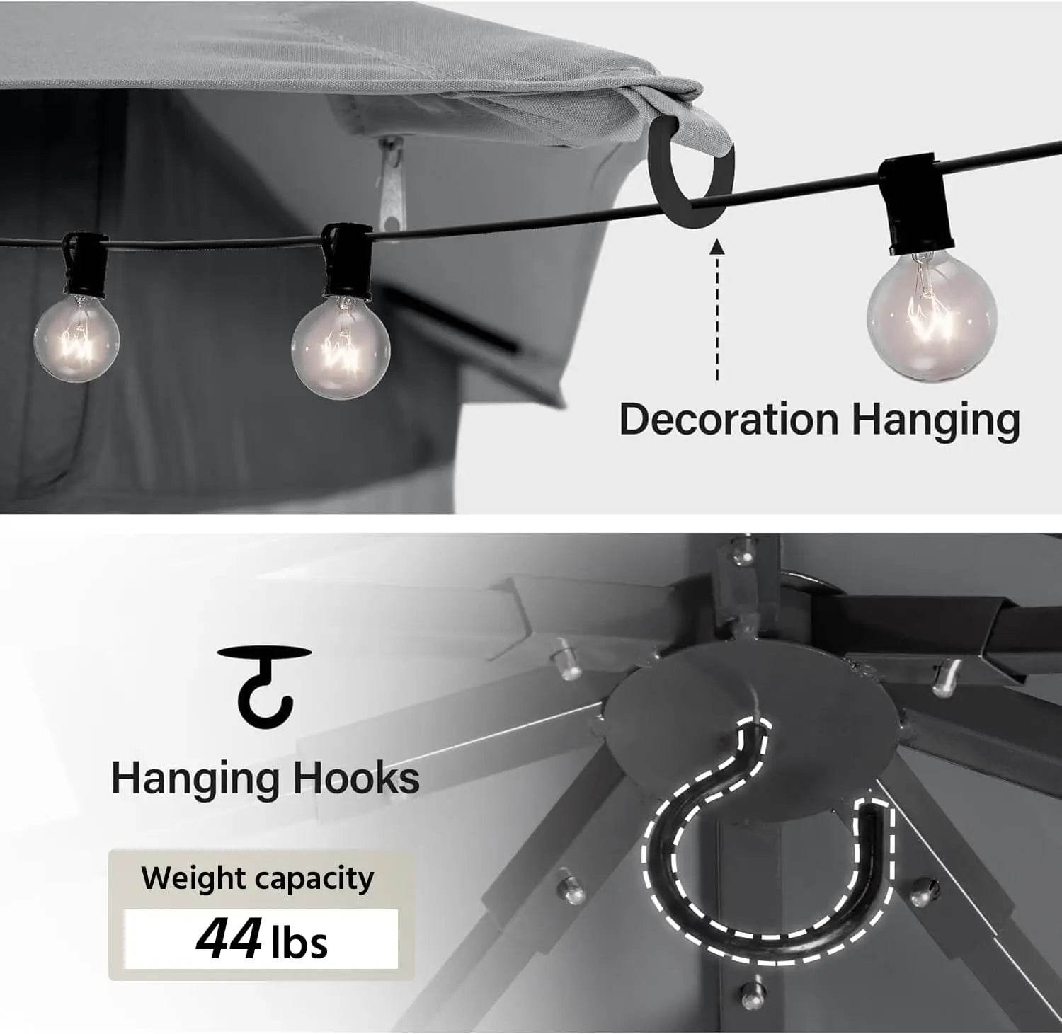 LAUSAINT HOME Outdoor Patio Gazebo 10'x13' with Expansion Bolts - Loft&Timber