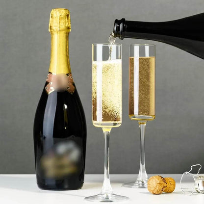 Champagne Flutes Champagne Glasses Set of 2 Elegant 6oz Glass Champagne Flutes - Loft&Timber