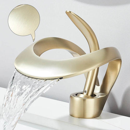 Solid Brass Waterfall Basin Faucet Single Handle - Loft&Timber