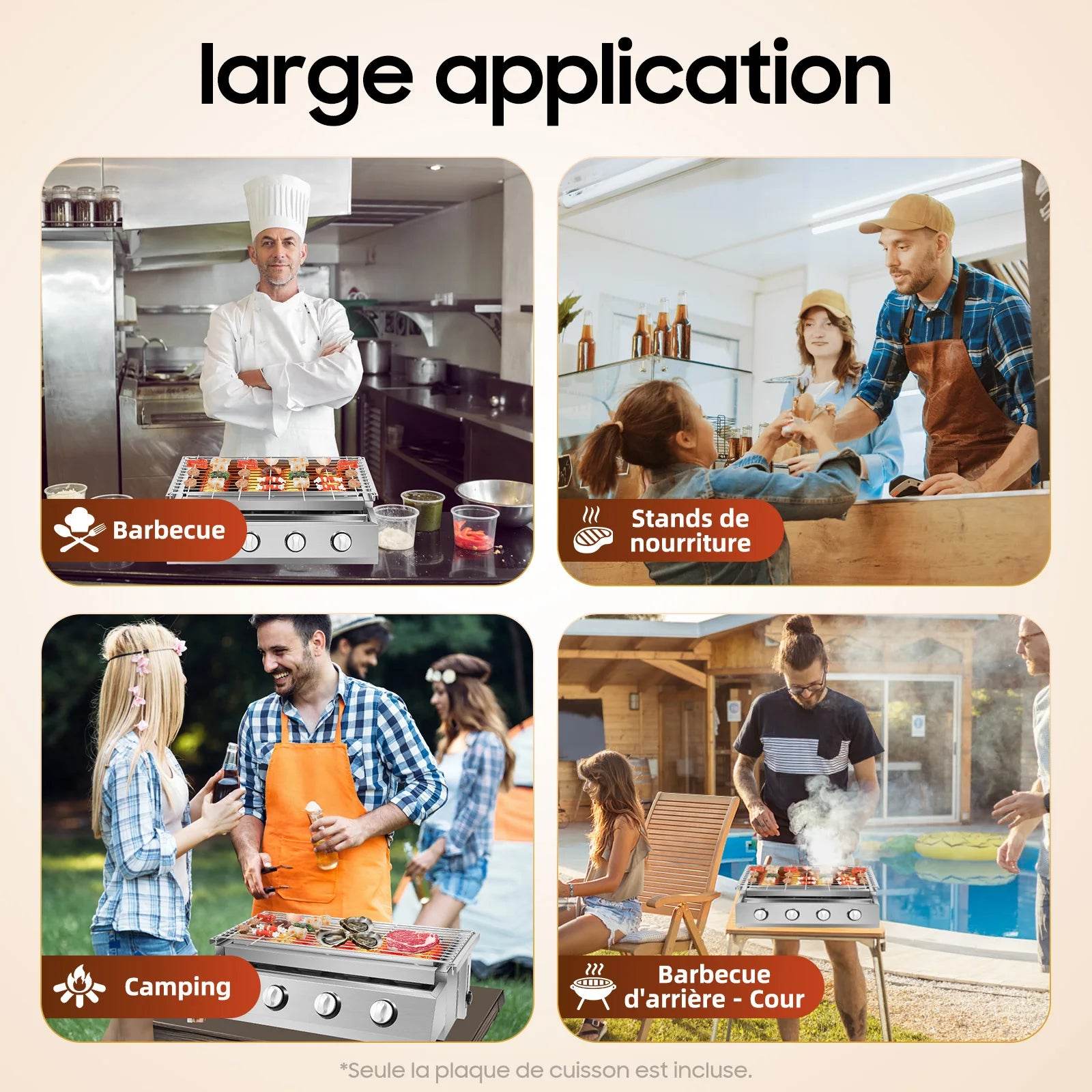 Professional 4-Burner Stainless Steel Portable Tabletop Propane/LPG Gas Grill - Loft&Timber