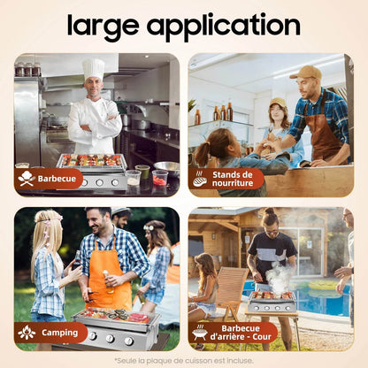 Professional 4-Burner Stainless Steel Portable Tabletop Propane/LPG Gas Grill - Loft&Timber