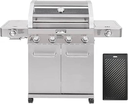 Stainless Steel 4-Burner Propane Gas Grill with Infrared Side Sear and Side Burners - Loft&Timber