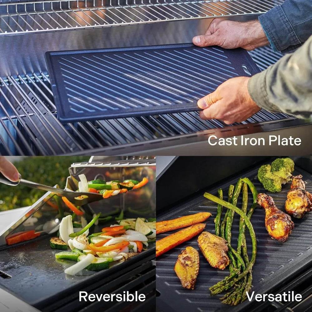 Stainless Steel 4-Burner Propane Gas Grill with Infrared Side Sear and Side Burners - Loft&Timber