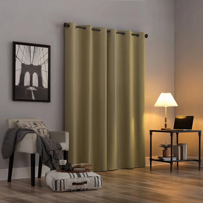 Cyrus Thermal 100% Blackout Grommet Curtain Panel, 40"x96", Soft Gold