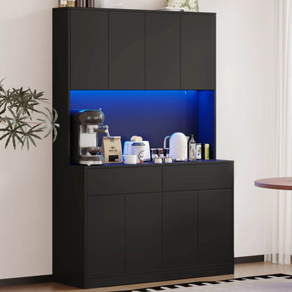 71'' Tall Kitchen Pantry with LED Lights - Loft&Timber